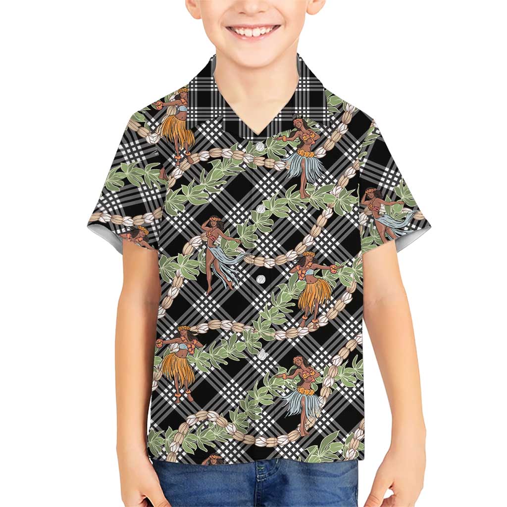 Sable Palaka Hula Girls Seamless Hawaii Aloha Kid Hawaiian Shirt - Polynesian Pride