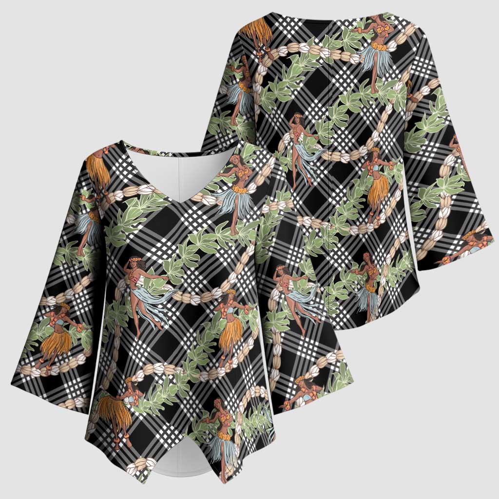 Sable Palaka Hula Girls Seamless Hawaii Aloha Kimono Sleeve Blouse - Polynesian Pride