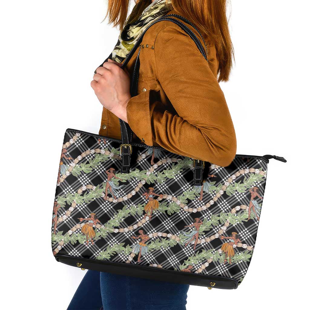 Sable Palaka Hula Girls Seamless Hawaii Aloha Leather Tote Bag - Polynesian Pride