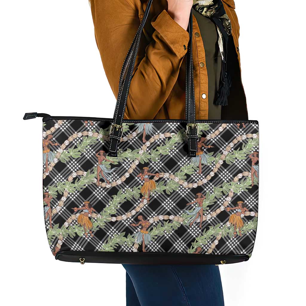 Sable Palaka Hula Girls Seamless Hawaii Aloha Leather Tote Bag - Polynesian Pride