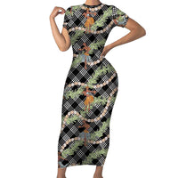 Sable Palaka Hula Girls Seamless Hawaii Aloha Short Sleeve Bodycon Dress - Polynesian Pride