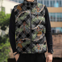 Sable Palaka Hula Girls Seamless Hawaii Aloha Sleeveless Puffer Jacket - Polynesian Pride