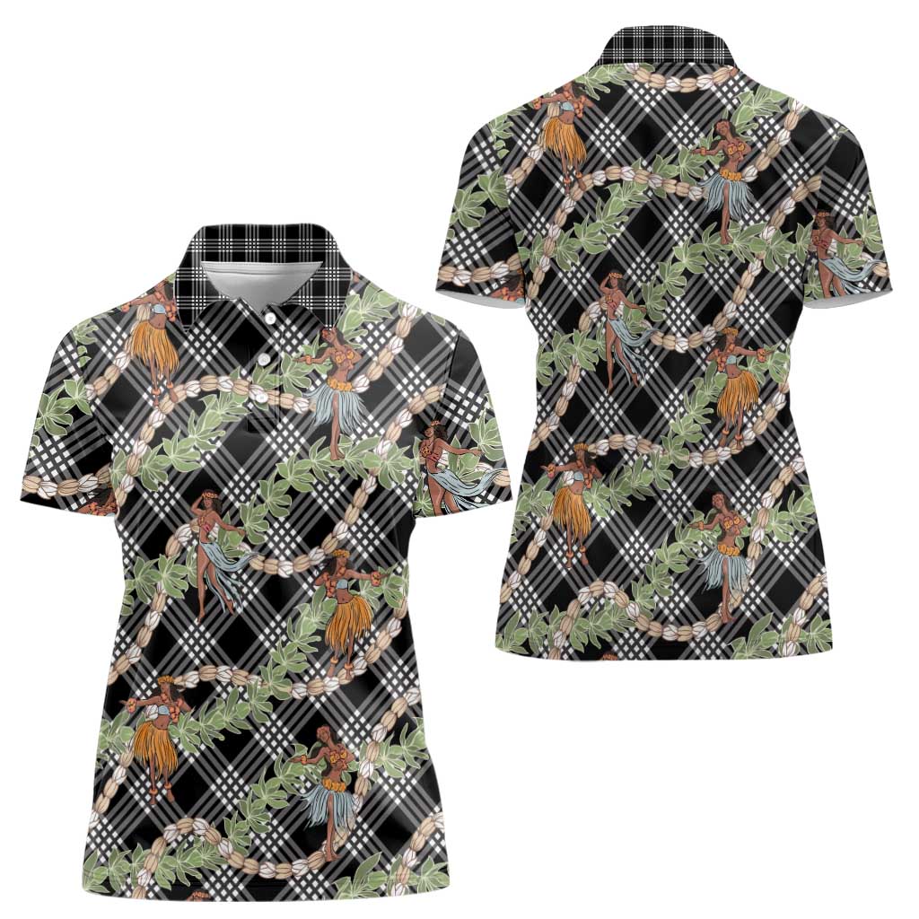 Sable Palaka Hula Girls Seamless Hawaii Aloha Women Polo Shirt - Polynesian Pride