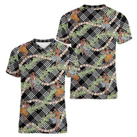 Sable Palaka Hula Girls Seamless Hawaii Aloha Women V-Neck T-Shirt - Polynesian Pride