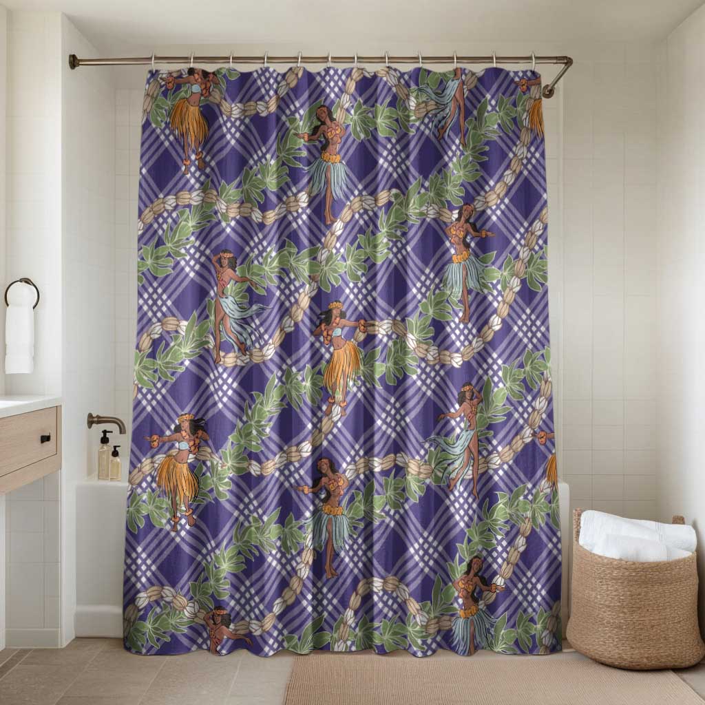 Lavender Palaka Hula Girls Seamless Hawaii Aloha Bathroom Set - Polynesian Pride