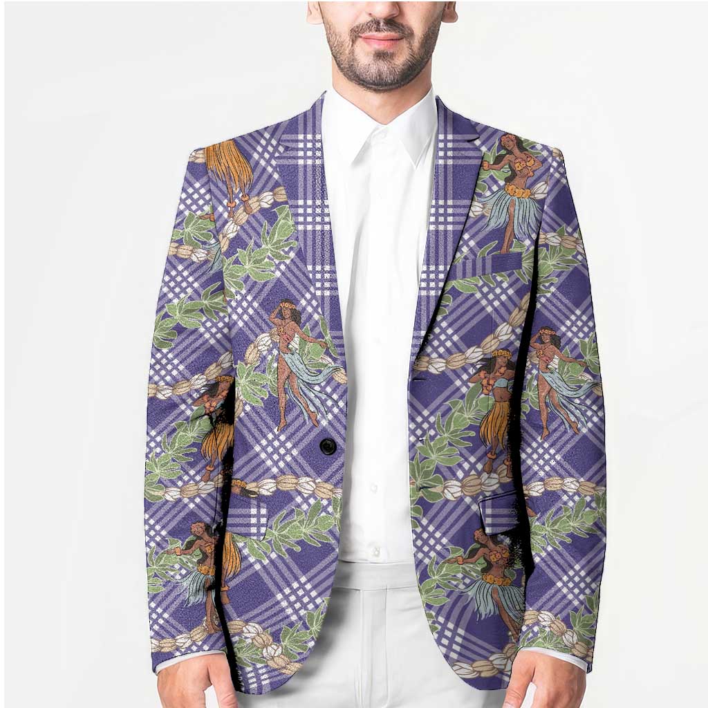 Lavender Palaka Hula Girls Seamless Hawaii Aloha Blazer - Polynesian Pride