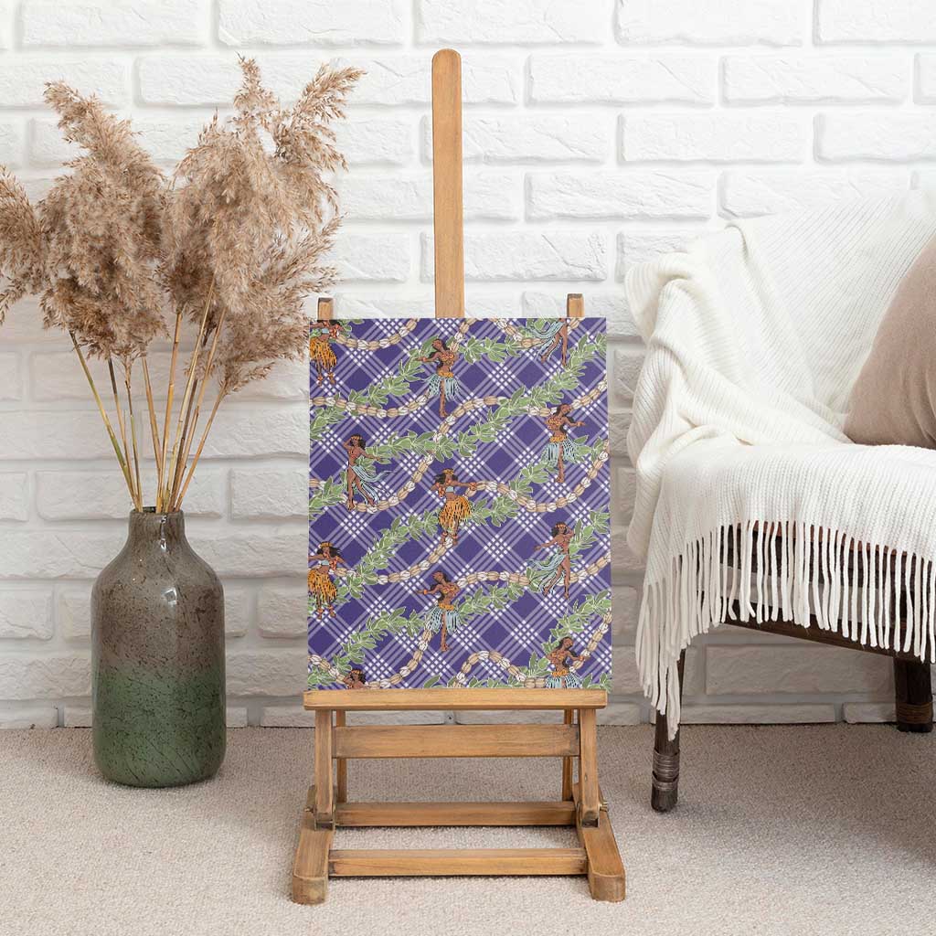 Lavender Palaka Hula Girls Seamless Hawaii Aloha Canvas Wall Art - Polynesian Pride
