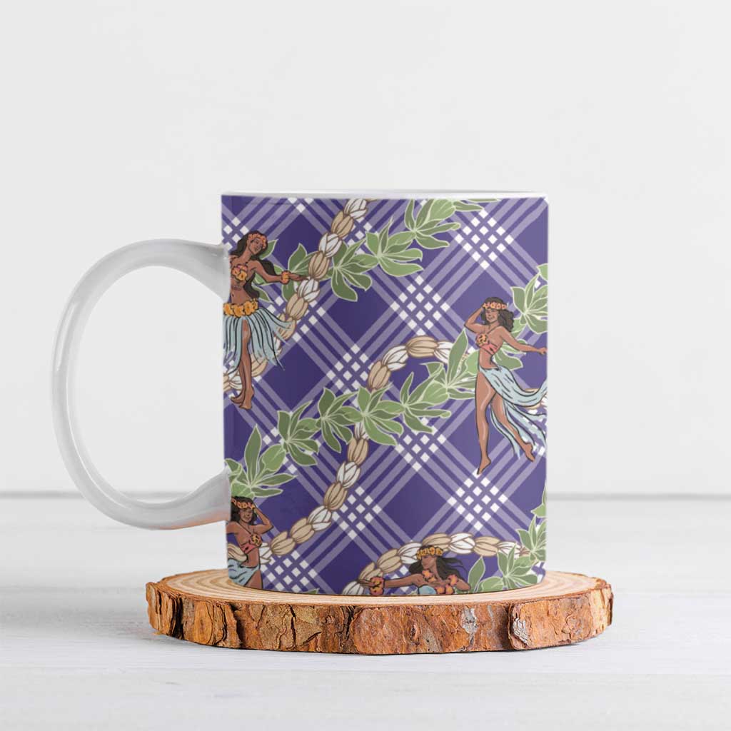 Lavender Palaka Hula Girls Seamless Hawaii Aloha Ceramic Mug - Polynesian Pride