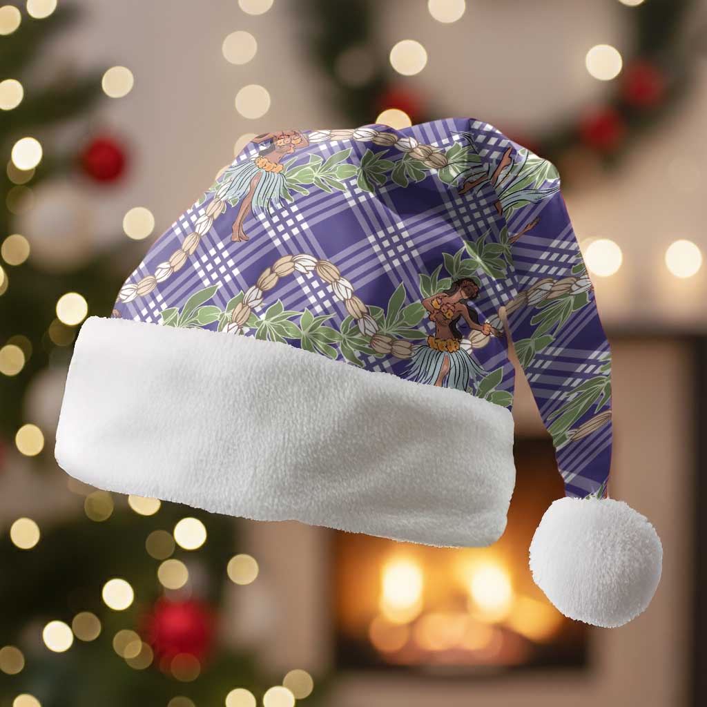 Lavender Palaka Hula Girls Seamless Hawaii Aloha Christmas Santa Hat - Polynesian Pride