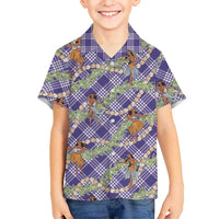 Lavender Palaka Hula Girls Seamless Hawaii Aloha Family Matching Mermaid Dress and Hawaiian Shirt LT7 Son's Shirt Lavender - Polynesian Pride