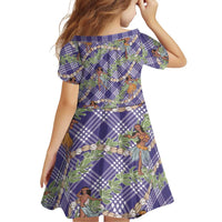 Lavender Palaka Hula Girls Seamless Hawaii Aloha Family Matching Puletasi and Hawaiian Shirt LT7 - Polynesian Pride