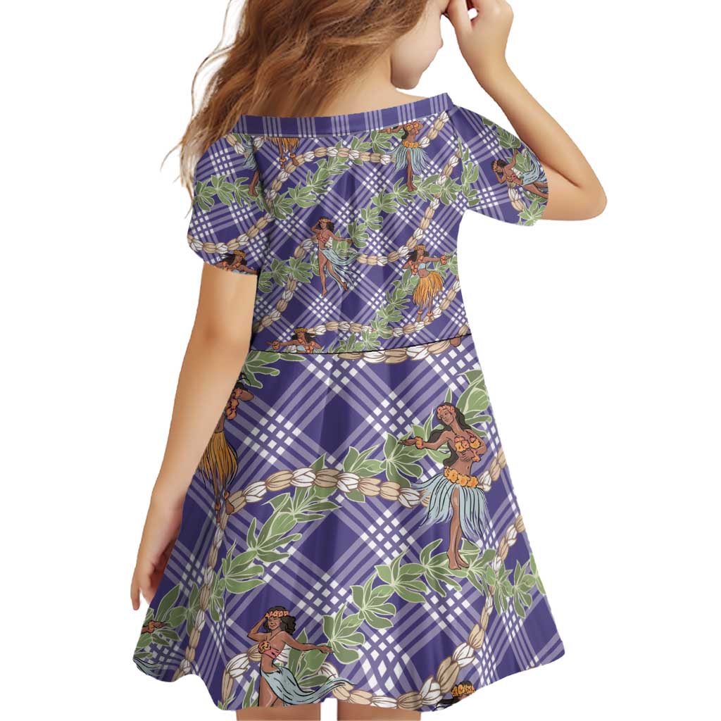 Lavender Palaka Hula Girls Seamless Hawaii Aloha Family Matching Summer Maxi Dress and Hawaiian Shirt LT7 - Polynesian Pride