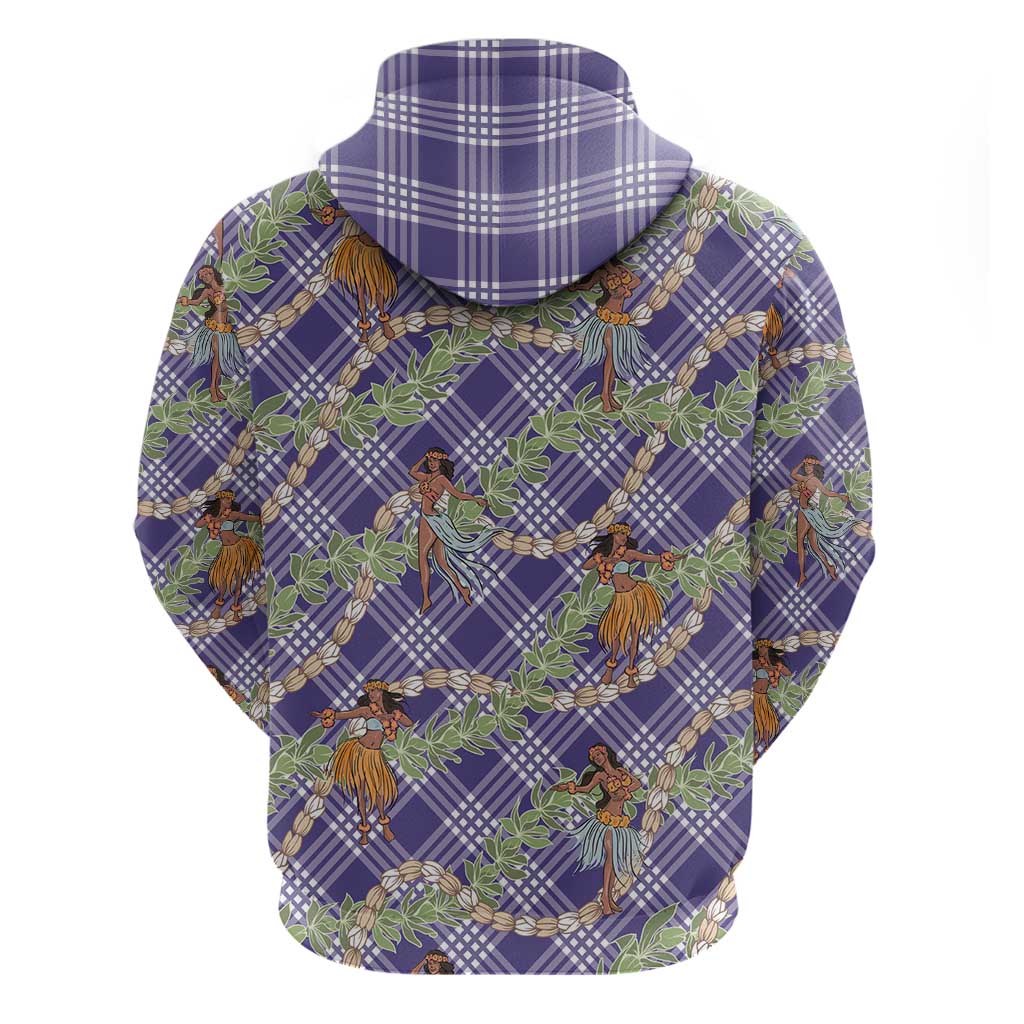 Lavender Palaka Hula Girls Seamless Hawaii Aloha Hoodie - Polynesian Pride