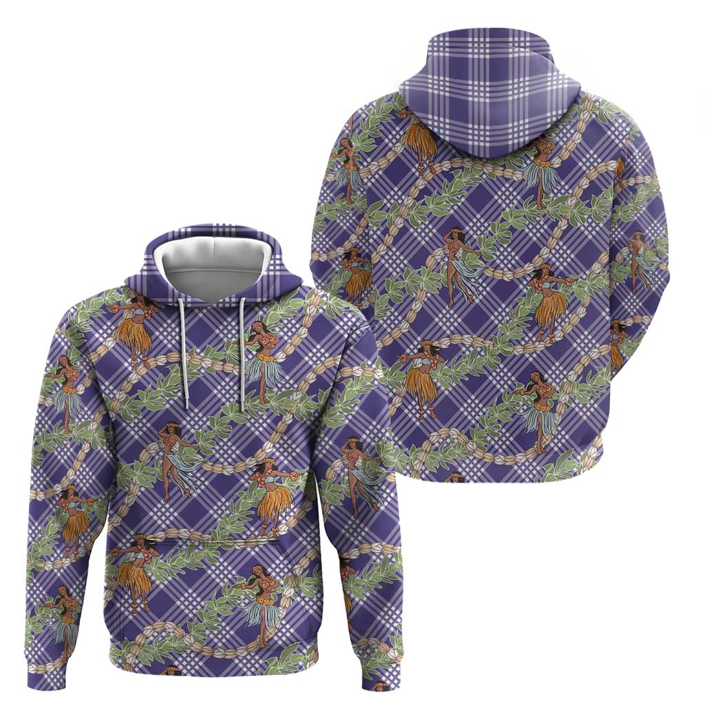 Lavender Palaka Hula Girls Seamless Hawaii Aloha Hoodie - Polynesian Pride