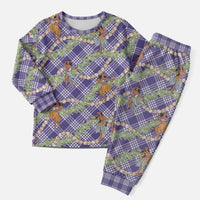 Lavender Palaka Hula Girls Seamless Hawaii Aloha Christmas Pajama Set - Polynesian Pride