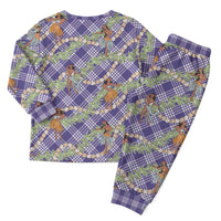 Lavender Palaka Hula Girls Seamless Hawaii Aloha Christmas Pajama Set - Polynesian Pride