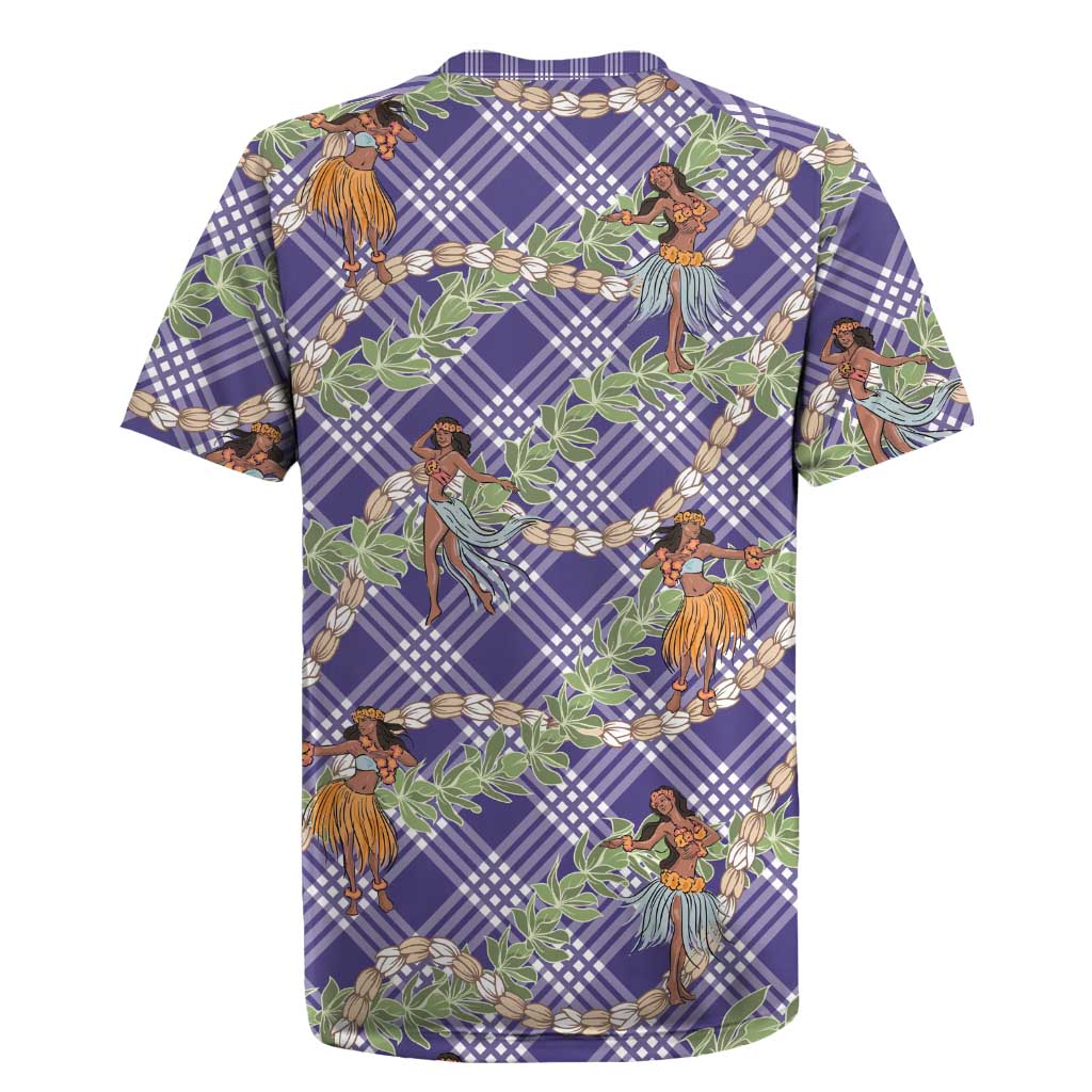Lavender Palaka Hula Girls Seamless Hawaii Aloha Rugby Jersey - Polynesian Pride