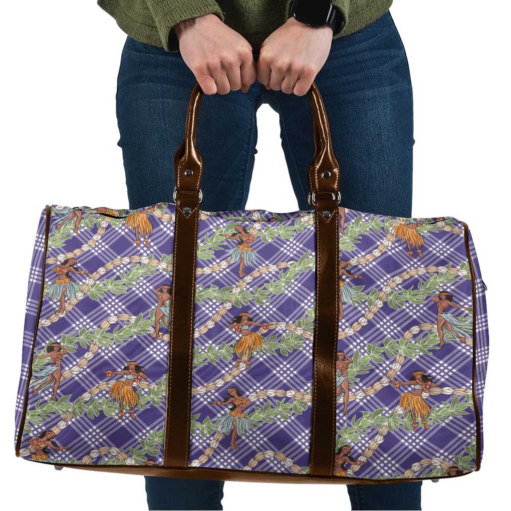 Lavender Palaka Hula Girls Seamless Hawaii Aloha Travel Bag - Polynesian Pride