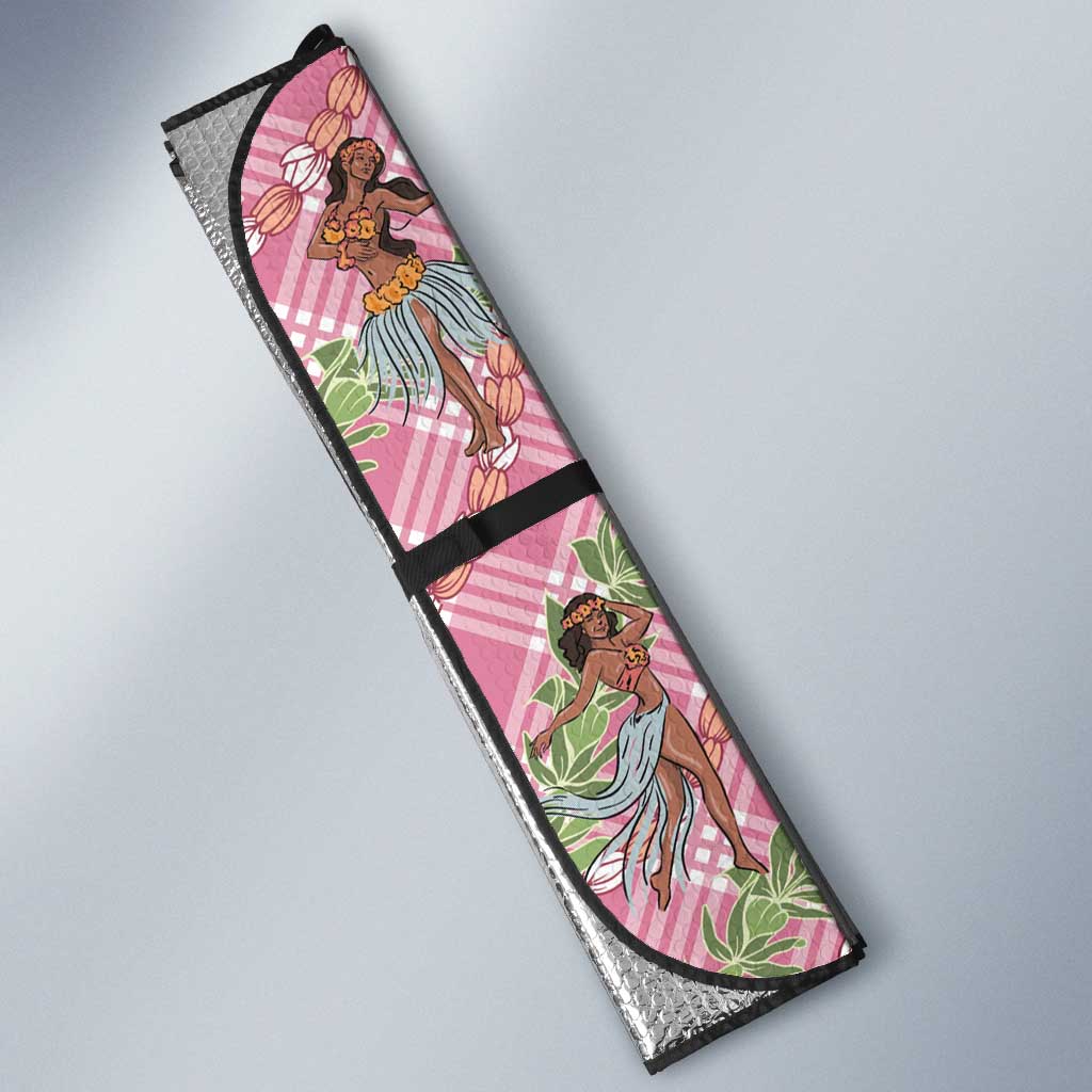 Lokelani Pink Palaka Hula Girls Seamless Hawaii Aloha Auto Sun Shade LT7 - Polynesian Pride