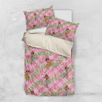 Lokelani Pink Palaka Hula Girls Seamless Hawaii Aloha Bedding Set - Polynesian Pride