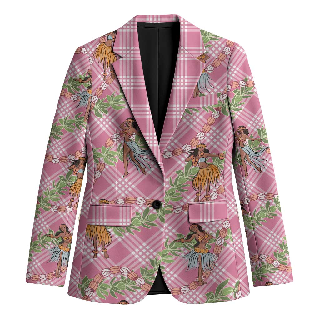 Lokelani Pink Palaka Hula Girls Seamless Hawaii Aloha Blazer LT7 Unisex Pink - Polynesian Pride