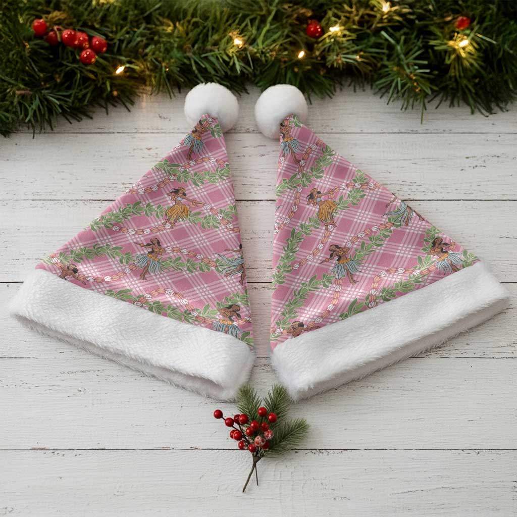 Lokelani Pink Palaka Hula Girls Seamless Hawaii Aloha Christmas Santa Hat - Polynesian Pride