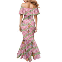 Lokelani Pink Palaka Hula Girls Seamless Hawaii Aloha Family Matching Mermaid Dress and Hawaiian Shirt LT7 - Polynesian Pride