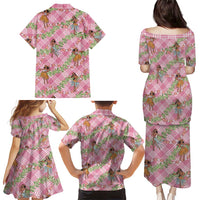Lokelani Pink Palaka Hula Girls Seamless Hawaii Aloha Family Matching Puletasi and Hawaiian Shirt LT7 - Polynesian Pride
