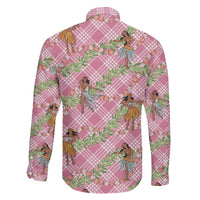 Lokelani Pink Palaka Hula Girls Seamless Hawaii Aloha Family Matching Short Sleeve Bodycon Dress and Hawaiian Shirt LT7 - Polynesian Pride