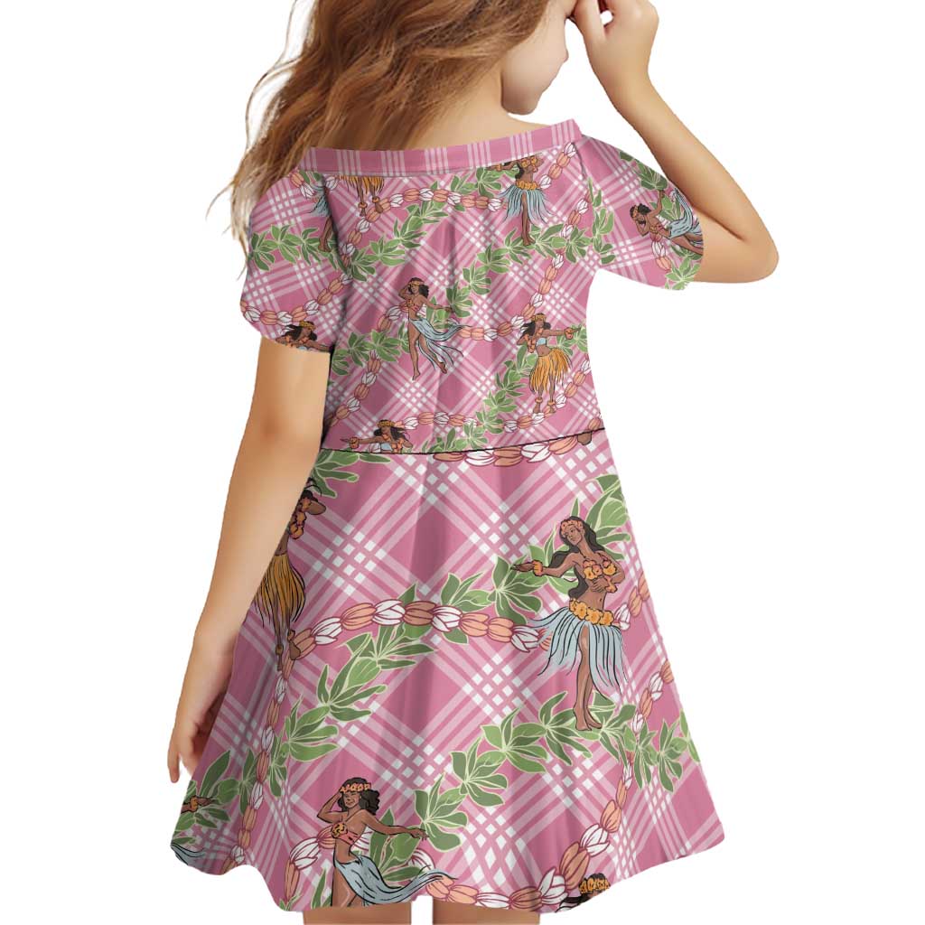 Lokelani Pink Palaka Hula Girls Seamless Hawaii Aloha Family Matching Summer Maxi Dress and Hawaiian Shirt LT7 - Polynesian Pride