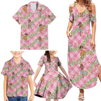 Lokelani Pink Palaka Hula Girls Seamless Hawaii Aloha Family Matching Summer Maxi Dress and Hawaiian Shirt LT7 - Polynesian Pride