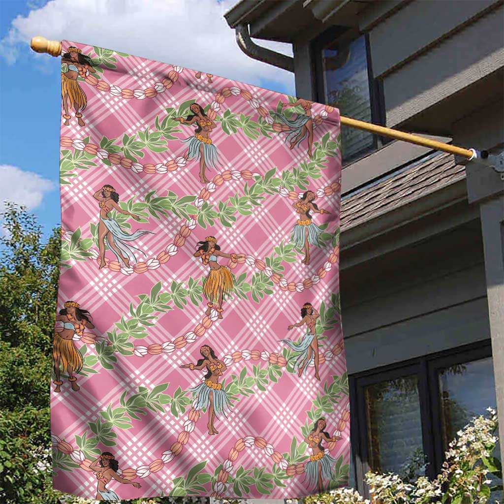Lokelani Pink Palaka Hula Girls Seamless Hawaii Aloha Garden Flag - Polynesian Pride