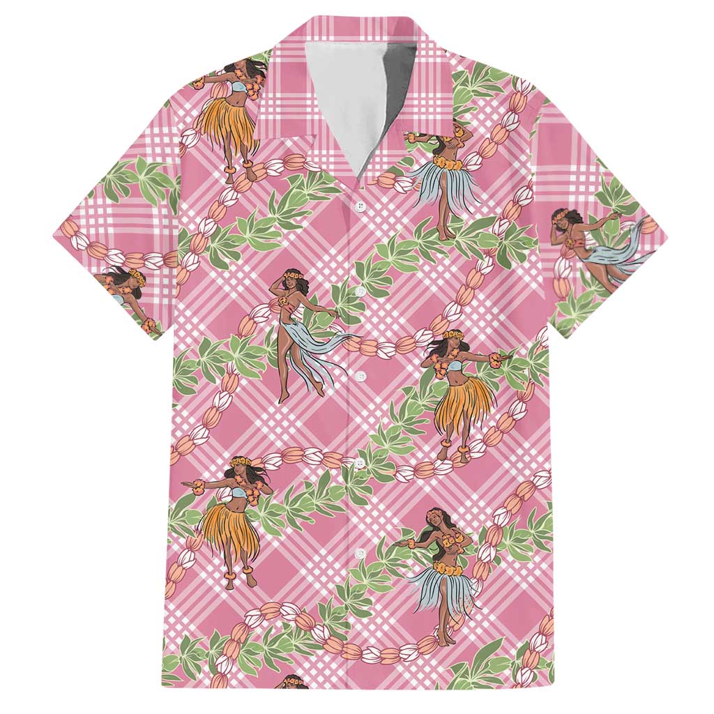 Lokelani Pink Palaka Hula Girls Seamless Hawaii Aloha Hawaiian Shirt - Polynesian Pride