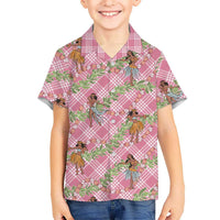 Lokelani Pink Palaka Hula Girls Seamless Hawaii Aloha Hawaiian Shirt - Polynesian Pride