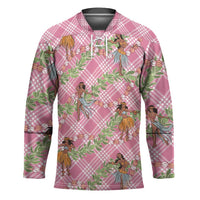 Lokelani Pink Palaka Hula Girls Seamless Hawaii Aloha Hockey Jersey - Polynesian Pride
