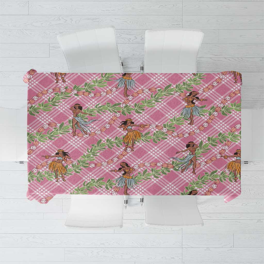 Lokelani Pink Palaka Hula Girls Seamless Hawaii Aloha Tablecloth - Polynesian Pride