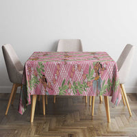 Lokelani Pink Palaka Hula Girls Seamless Hawaii Aloha Tablecloth - Polynesian Pride