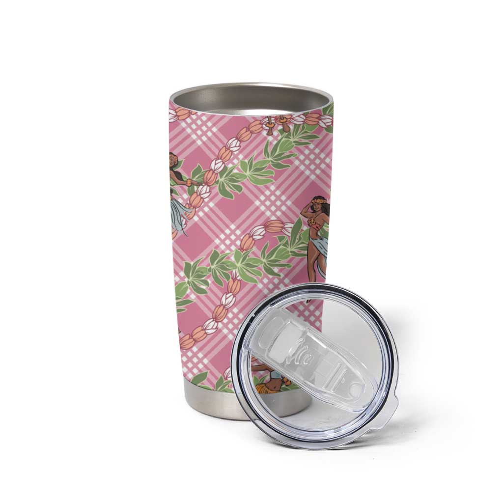Lokelani Pink Palaka Hula Girls Seamless Hawaii Aloha Tumbler Cup - Polynesian Pride