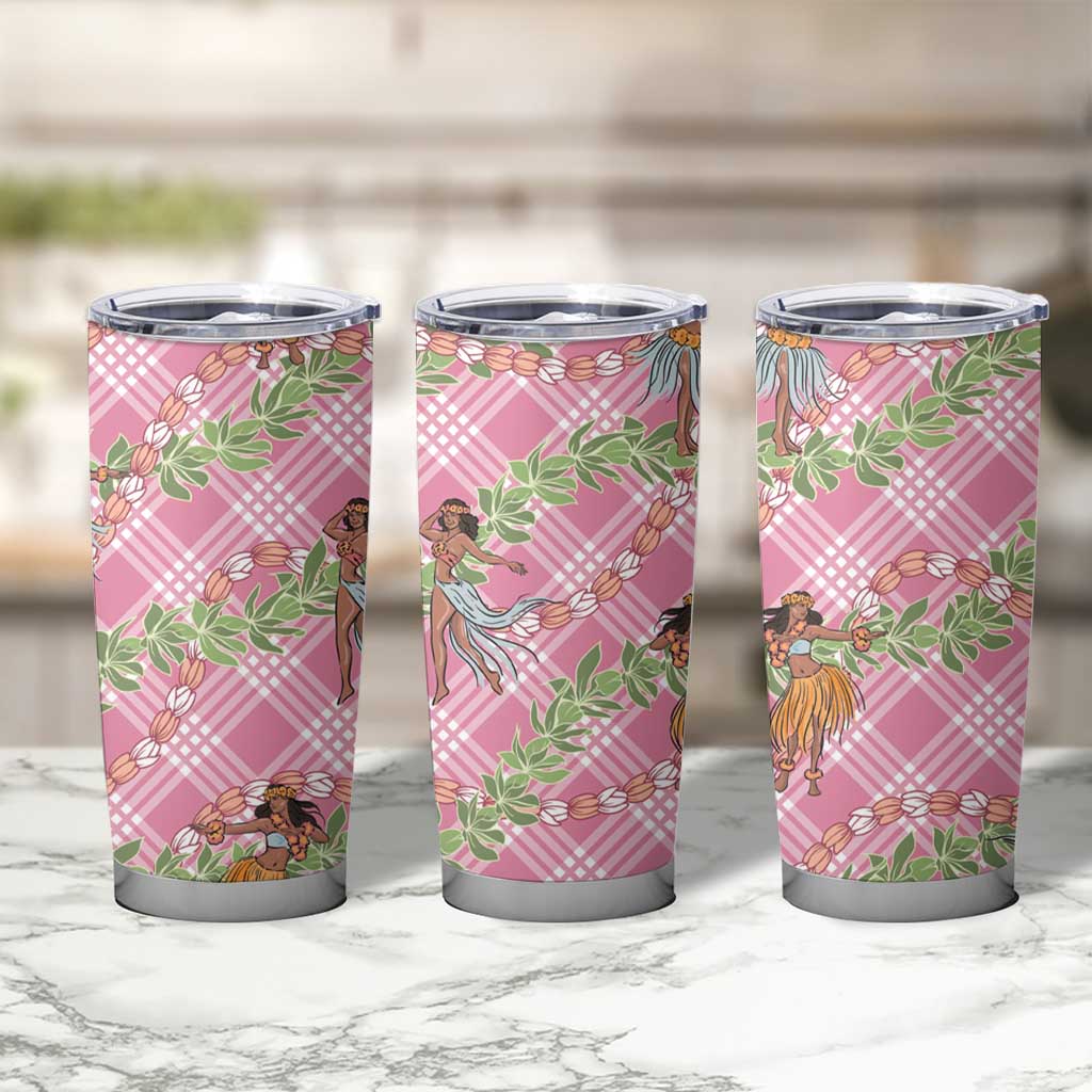 Lokelani Pink Palaka Hula Girls Seamless Hawaii Aloha Tumbler Cup - Polynesian Pride