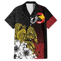 Personalized Papua New Guinea 50th Independence Anniversary Family Matching Long Sleeve Bodycon Dress and Hawaiian Shirt Oro Tapa Mix Plumeria LT7 Dad's Shirt - Short Sleeve Black - Polynesian Pride