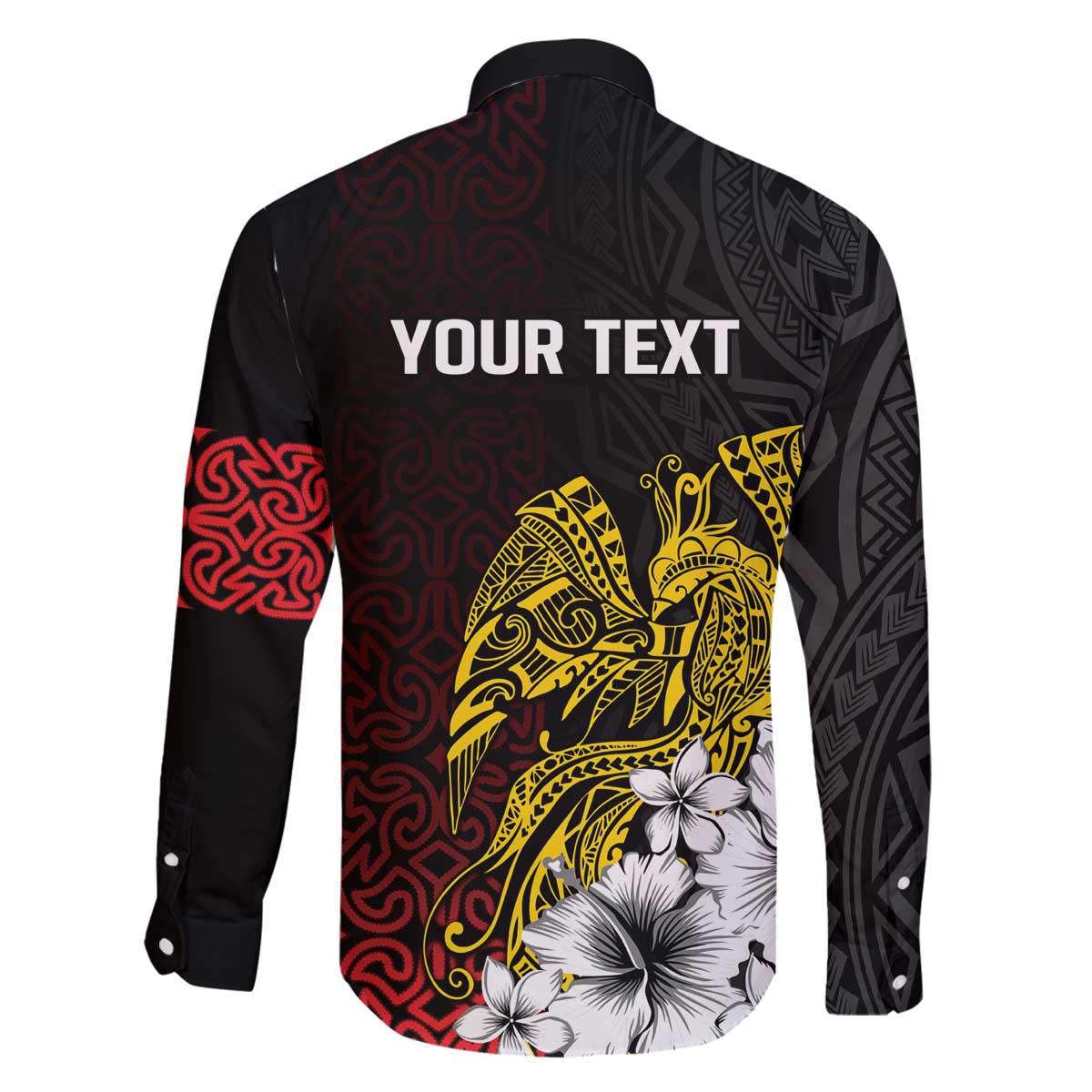 Personalized Papua New Guinea 50th Independence Anniversary Family Matching Off The Shoulder Long Sleeve Dress and Hawaiian Shirt Oro Tapa Mix Plumeria LT7 - Polynesian Pride