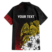 Personalized Papua New Guinea 50th Independence Anniversary Family Matching Off Shoulder Short Dress and Hawaiian Shirt Oro Tapa Mix Plumeria LT7 - Polynesian Pride
