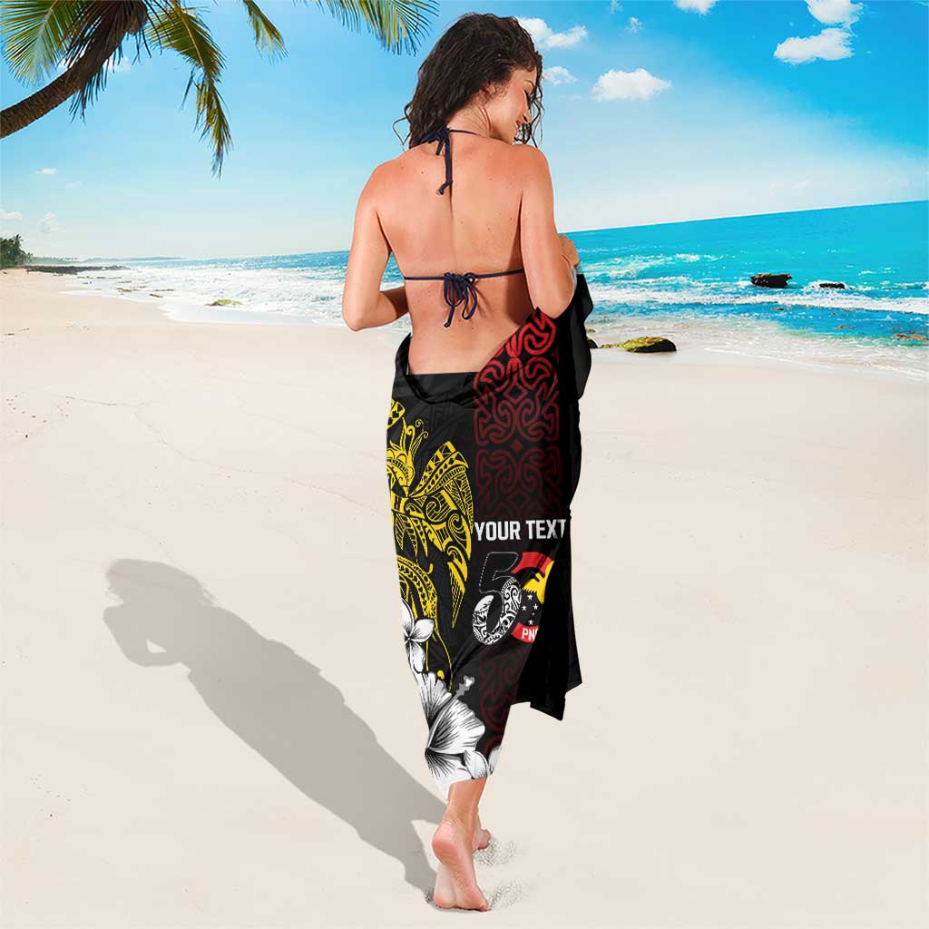 Personalized Papua New Guinea 50th Independence Anniversary Sarong Oro Tapa Mix Plumeria
