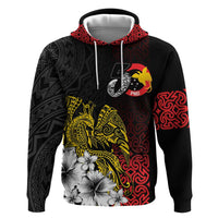 Personalized Papua New Guinea 50th Independence Anniversary Zip Hoodie Oro Tapa Mix Plumeria