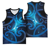 New Zealand Maori Matariki Basketball Jersey Galaxy Kowhaiwhai