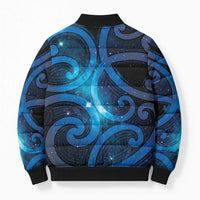 New Zealand Maori Matariki Bomber Puffer Jacket Galaxy Kowhaiwhai