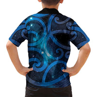 New Zealand Maori Matariki Family Matching Off Shoulder Maxi Dress and Hawaiian Shirt Galaxy Kowhaiwhai LT7 - Polynesian Pride
