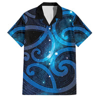 New Zealand Maori Matariki Family Matching Tank Maxi Dress and Hawaiian Shirt Galaxy Kowhaiwhai LT7 Dad's Shirt - Short Sleeve Galaxy - Polynesian Pride
