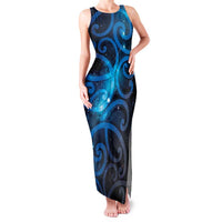 New Zealand Maori Matariki Family Matching Tank Maxi Dress and Hawaiian Shirt Galaxy Kowhaiwhai LT7 Mom's Dress Galaxy - Polynesian Pride