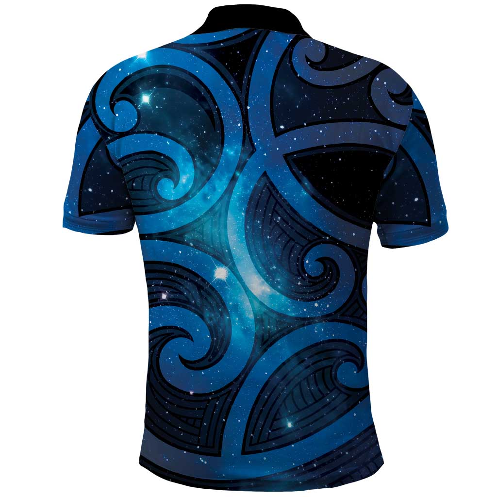 New Zealand Maori Matariki Polo Shirt Galaxy Kowhaiwhai
